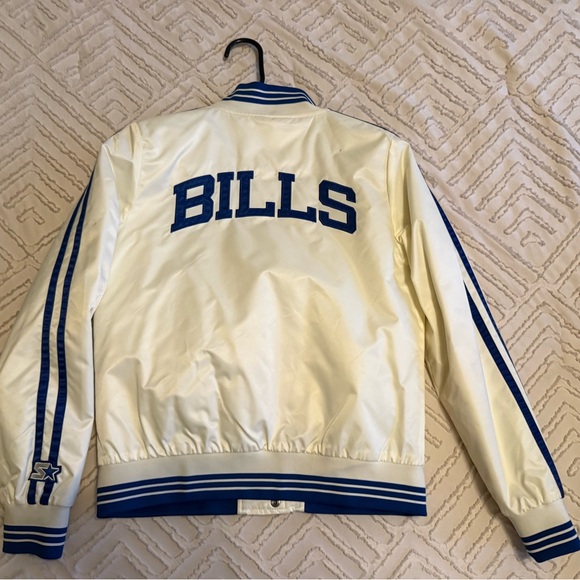 STARTER White and Blue Varsity Jacket with Bold Design - Picture 1 of 3